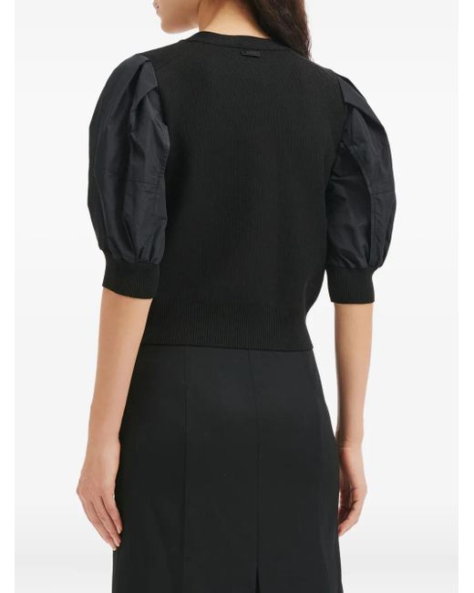 Cardigan Con Bottoni E Maniche A Palloncino di Juun.J in Black