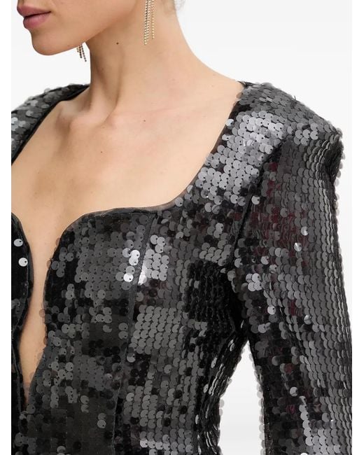 Bardot Black Sequin-Embellished Mini Dress