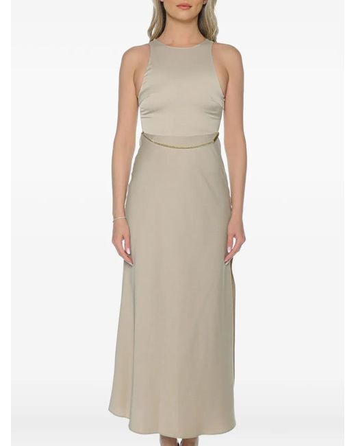 ARMANI EXCHANGE Natural Chain-Detail Side-Slit Dress