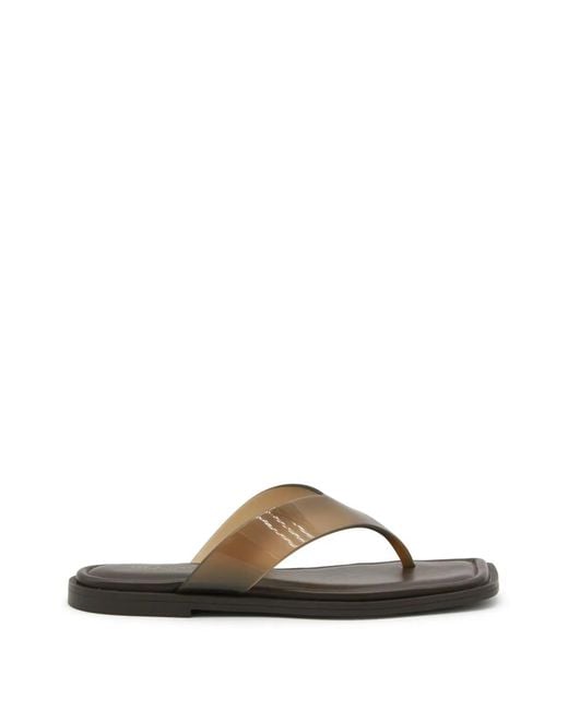 Rag & Bone Brown Transparent-Strap Square-Toe Flip-Flops