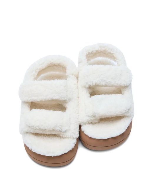 Moon Boot White Shearling Sandals