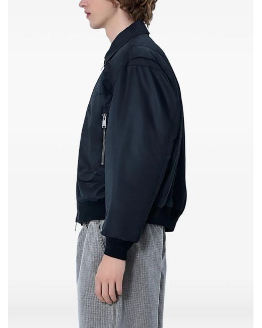 Brain Dead Blue Zip-Front Collared Jacket for men