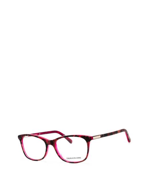 Calvin Klein Multicolor Tortoiseshell-Effect Rectangle-Frame Glasses