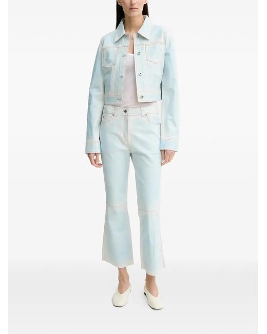 Stand Studio Blue Calliope Buttoned Leather Jacket