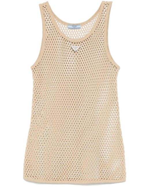 Prada Natural Locker Gestricktes Tanktop