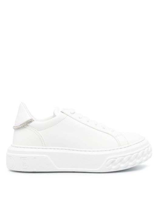 Casadei White Off Road C+c Leather Sneakers