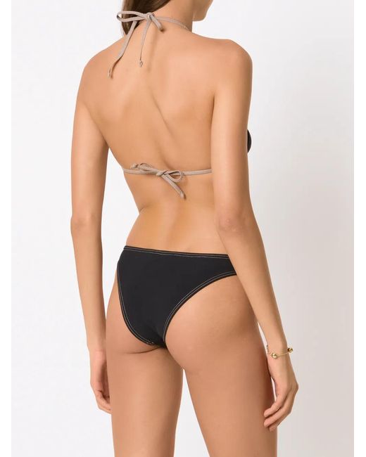 Amir Slama Black Geometric-Embellished Bikini