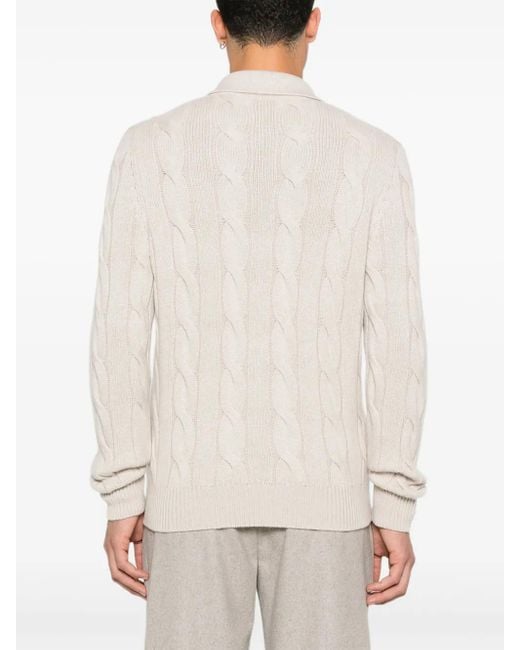 Gran Sasso White X Casa Frumoasa Cardigan En Maille Torsadée for men