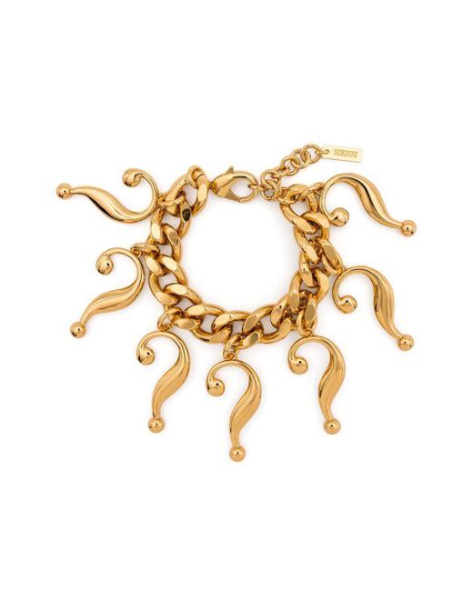 Moschino Metallic Question Mark-pendants Bracelet