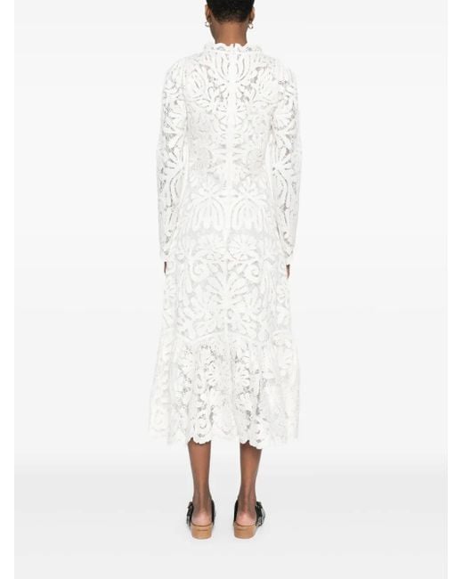 Vestido midi Agathe Sea de color White