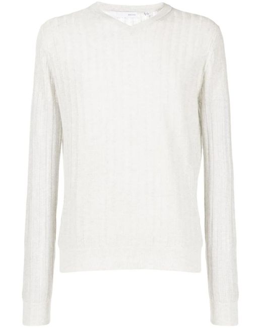 Private Stock White The Arturo Long-Sleeve Jumper for men