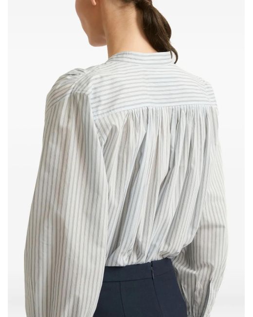Yves Salomon White Striped Shirt