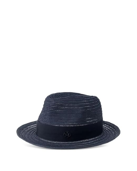 Maison Michel Blue Trilby Jo À Ruban