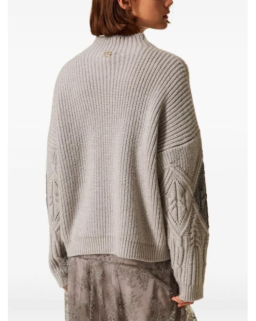 Twinset ケーブルニット プルオーバー Gray