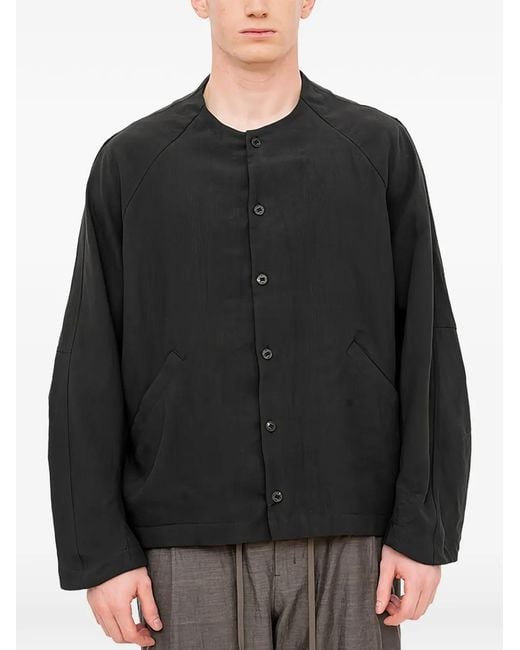 DEVOA Black Raglan-Sleeve Jacket for men
