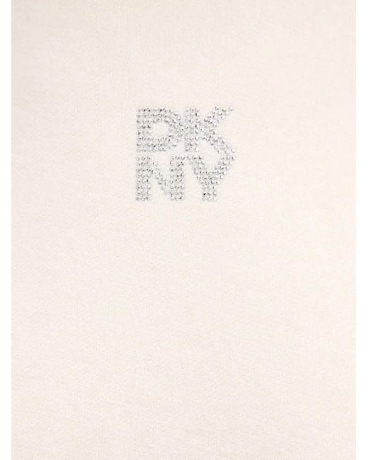 DKNY White Rhinestone-Logo Sweatshirt