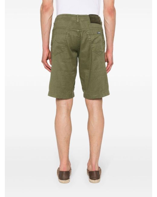 Jacob Cohen Green Logo-Patch Shorts for men