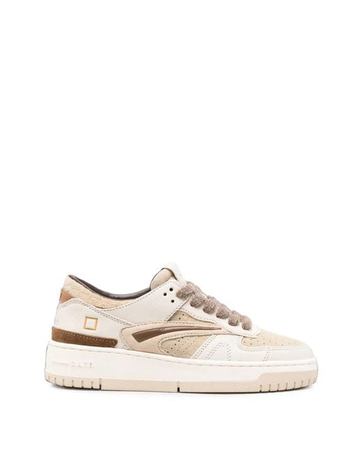 Sneakers Con Inserti di Date in White