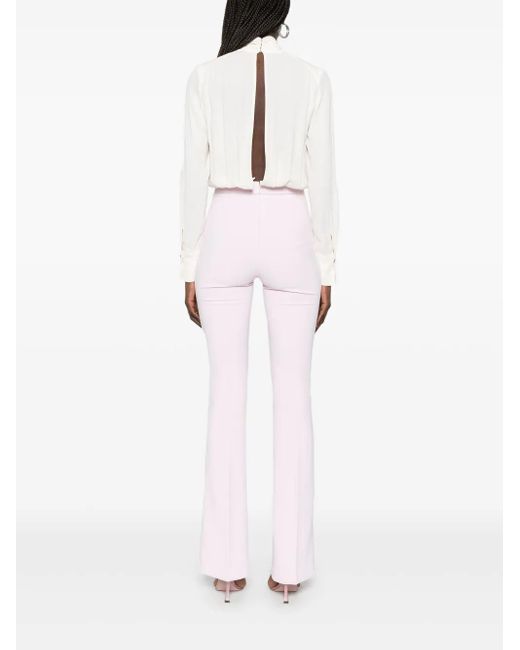 Elisabetta Franchi White Jumpsuit aus Georgette-Krepp
