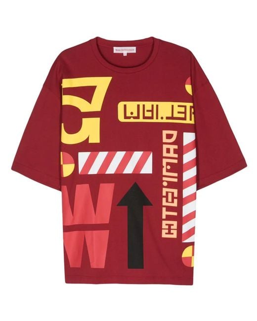 Walter Van Beirendonck Red 57 Cotton T-Shirt for men