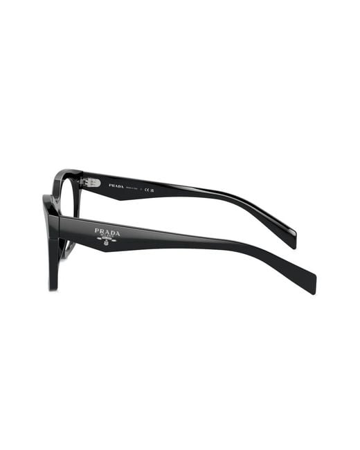 Prada Black Logo-Print Square-Frame Glasses