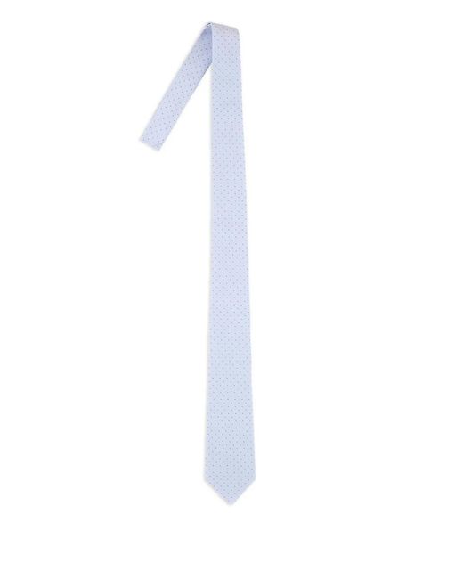 Paul Smith White Polka-Dot Pattern Silk Tie for men