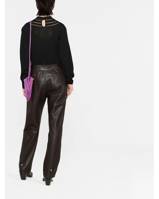 Alberta Ferretti Black Fishnet-Insert Jumper