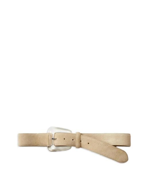Veronica Beard Natural Suede Resin Belt