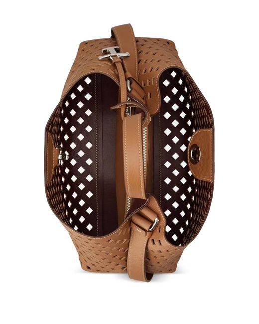 Tod's Brown Cut-Out Top Handle Tote Bag