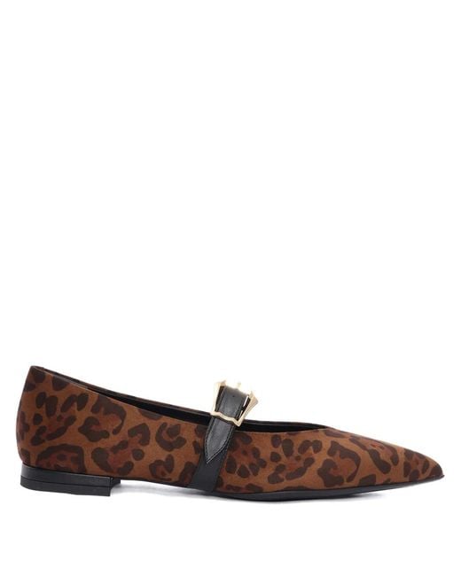 Sergio Levantesi Brown Venere56 Leopard-Print Ballet Flats