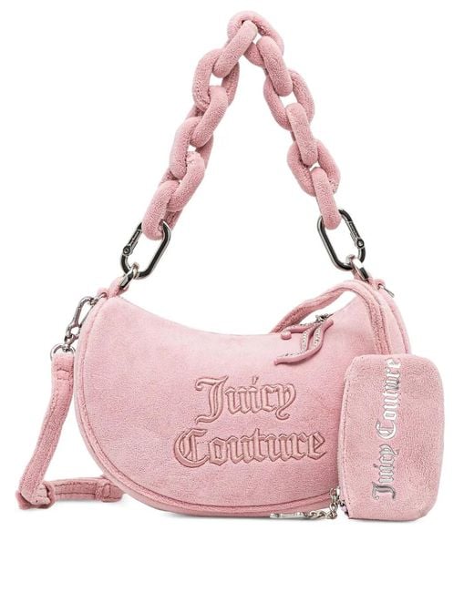 Juicy Couture Pink Chain-Handle Logo Shoulder Bag