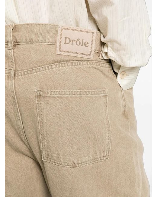 Drole de Monsieur White Logo-Patch Jeans for men