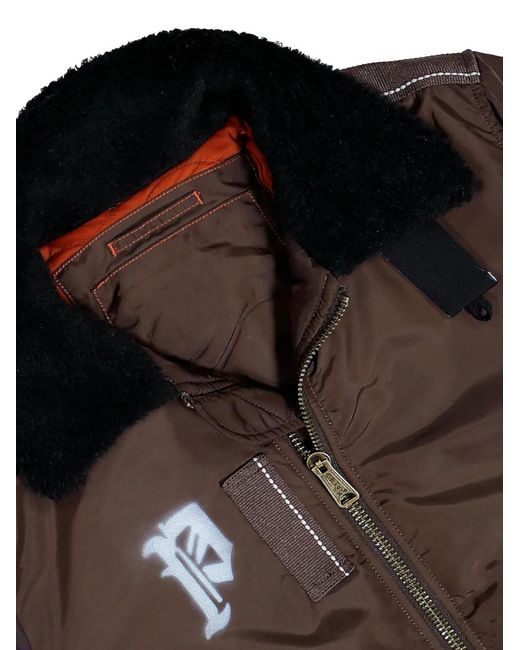 PROTOTYPES Brown Sprayed Goat Bomber Jacket for men