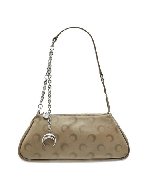 MARINE SERRE Metallic Faded-Leather Moon Core Bag