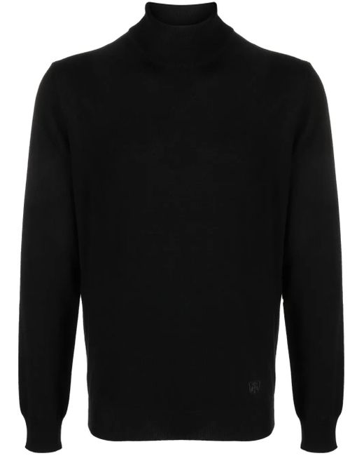 Corneliani Black High-Neck Virgin-Wool Jumper for men