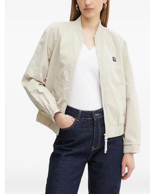 ARMANI EXCHANGE White Logo-Plaque Bomber Jacket