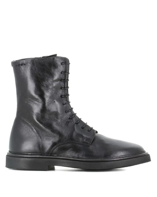 Alexander Hotto Black Lace-Up Zip Boots