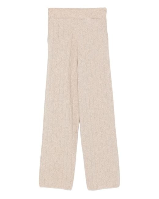 Pantalon À Design Côtelé Max Mara en coloris White