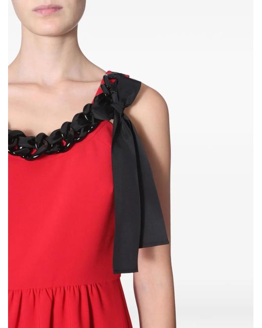 Boutique Moschino Red Chain Bow Dress