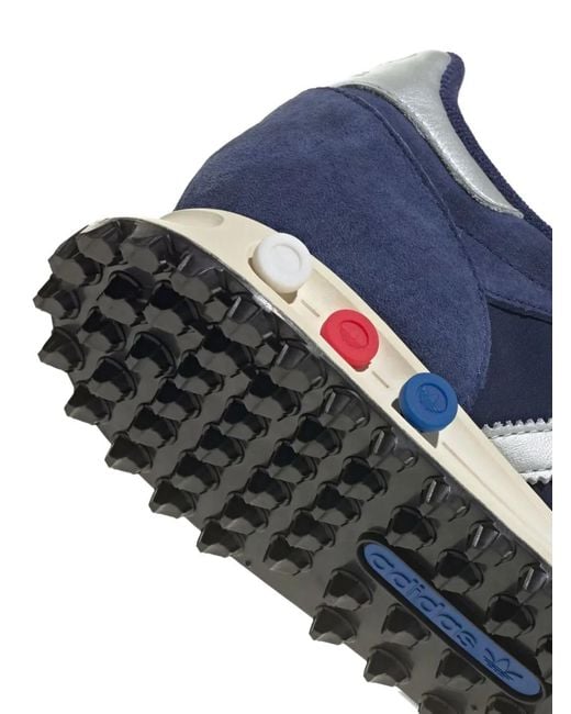 Adidas Blue La Trainer Leather Sneakers for men