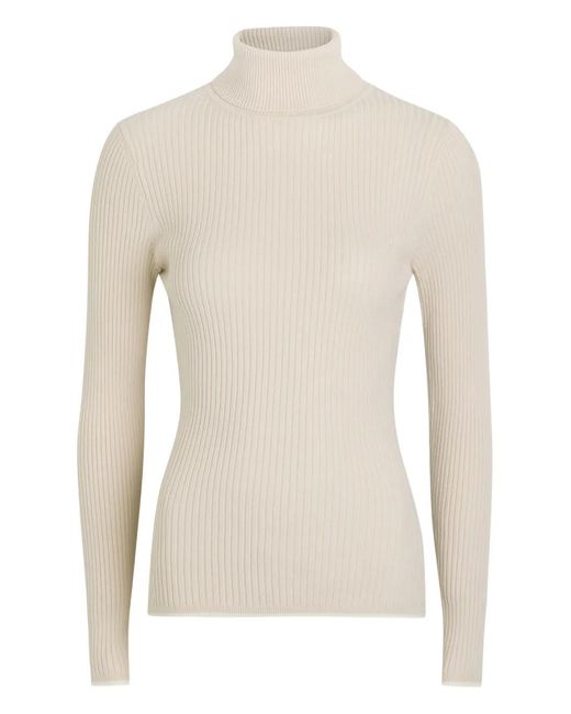 Varley Natural Ravena Ribbed Roll-Neck Top