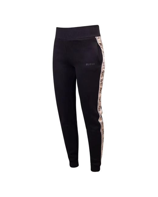 Guess Black Logo-Tape Track Pants