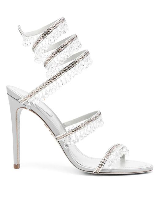 Rene Caovilla White 105Mm Chandelier Sandals