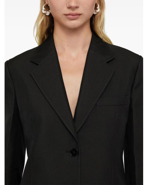 Jil Sander Black Single-Breasted Crepe Blazer