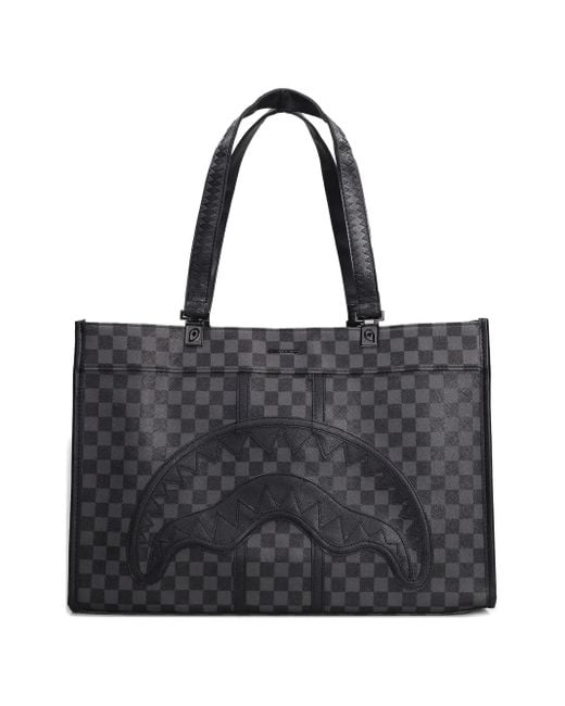 Sprayground Black Checked Tote Bag