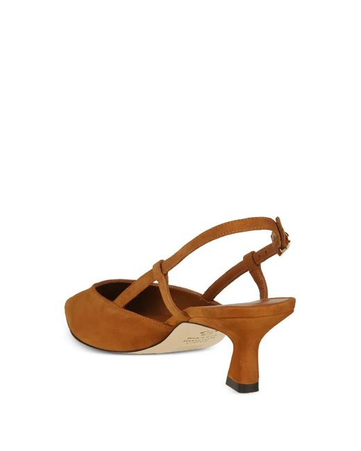 Stuart Weitzman Brown Slingback Suede Pumps