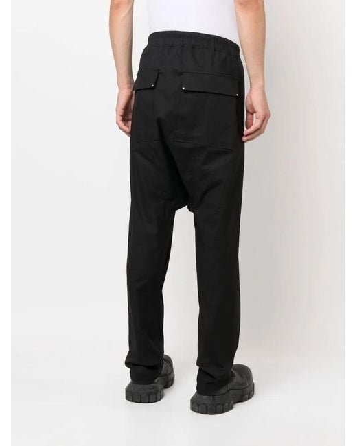 Rick Owens Black Drop-Crotch Trousers for men