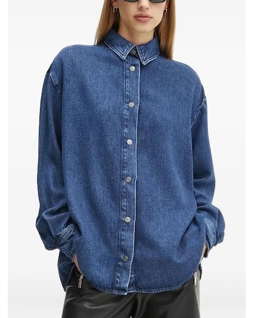 Won Hundred Blue Jeanshemd Mit Knopfverschluss