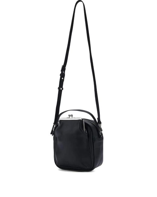 Y's Yohji Yamamoto Black Clasp-Fastening Leather Mini Bag