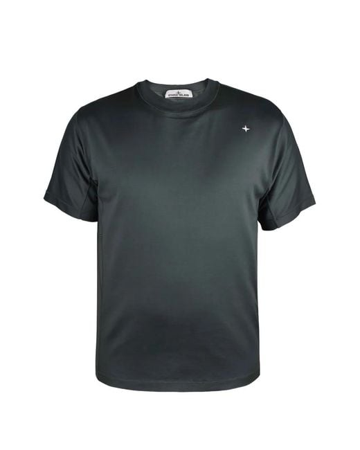 Stone Island Black Crew-Neck Logo-Detail T-Shirt for men